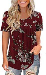 LETDIOSTO Women’s Plus Size Tops Casual Blouse Short Sleeve Lace Tunic Tops Fit Flare, M-4XL