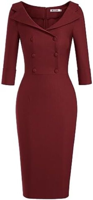 MUXXN Women's Classic Vintage Sweetheart Neckline Cocktail Prom Tea Dress