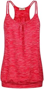 Miusey Womens Yoga Tank Tops Loose Fit Spaghetti Strap Banded Bottom Workout Shirts