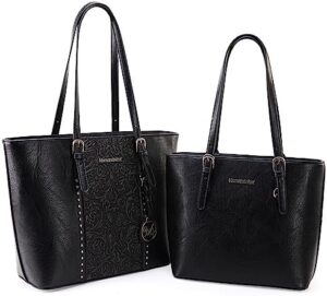 Montana West Tote Bag for Women Large Purse and Handbags Set Embossed Collection Purse 2Pcs Set