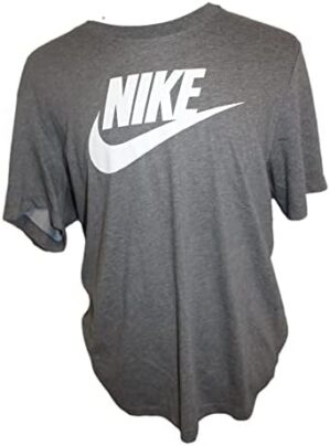 Nike Men's Sportswear Graphic Short Sleeve Shirt (Carbon Heather/White, Medium)