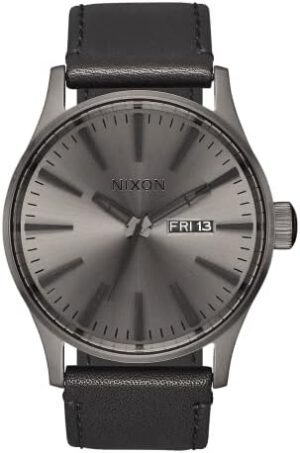 Nixon Men's A105 Sentry 42mm Stainless Steel Leather Quartz Movement Watch