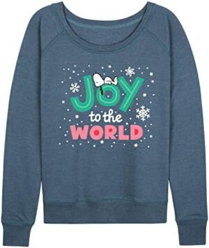 Peanuts HYBRID APPAREL Women's Holiday Seasonal Lightweight French Terry Pullover - Size 1X
