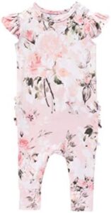 Posh Peanut Baby Ruffled Cap Sleeve Rompers – Newborn Girls Clothes – Kids One Piece PJ – Soft Viscose from Bamboo