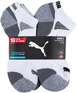 Puma Men's No Show Socks - 10 Pairs