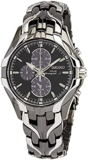 SEIKO Watch for Men - with Solar Chronograph, 6-Month Power Reserve, Date Calendar, and Water-Resistant to 100m