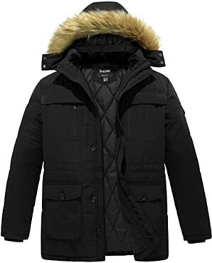 Soularge Men's Big and Tall Winter Warm Heavy Hooded Parka Jacket