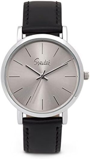 Speidel Sunburst Collection in Silver, Gold or Rose Gold with Genuine Square Tip Leather Watchband