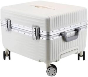 Suitcase Large-capacity Suitcases Carry On Luggage 3-speed Adjustable Trolley Suitcase Trinity Combination Lock Luggage Anti-pressure Travel Gear (Color : White, Size : 37 * 33 * 45CM)