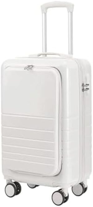 Suitcase Suitcases with Wheels 20 Inch Front Opening Luggage Boarding Suitcases with Wheels Hard Edge Anti-Drop Carry On Luggage Travel Gear