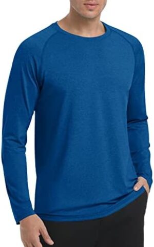 TACVASEN Long Sleeve Sun Shirt for Men UV SPF UPF 50+ Rash Guard Fishing Swim Shirts