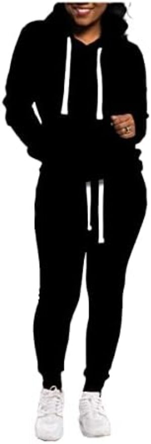 TOPONSKY Womens 2 Piece Tracksuit Long Sleeve Warm Up Outfit Patchwork Pants Set