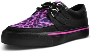 T.U.K. Leopard Creeper Sneaker Shoes for Women and Men, D Ring Lace Up Shoes