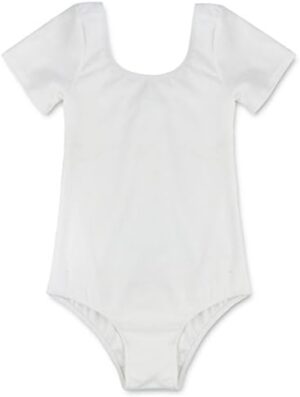 TiaoBug Girls Team Basic Classic Tank Leotard Short Sleeve Gymnastics Ballet Dance Jumping Bodysuit Tops Clothes Activewear