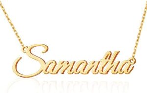 TinyName Custom Name Necklace Personalized 18K Gold Plated Nameplate Customized Jewelry Gift for Women