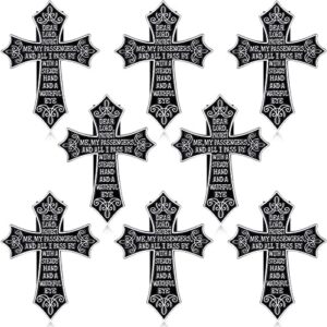 Traveler's Sun Visor Clip Catholic Traveler's Motorist Prayer Cross Christian Car Visor Clip New Driver Gifts Religious Visor Accessories Artful Blessing Car Charm Pin for Parent Family Friend