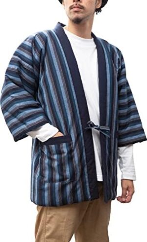 Vertical Stripe Hanten *Import*Japanese clothes size Men's (M-L Size)