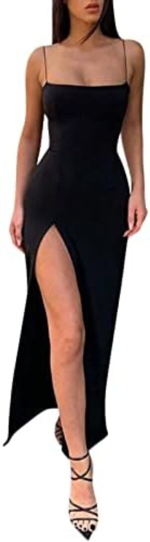 Wedding Guest Dresses for Women Evening Formal Party Gowns Bodycon Midi Dress Split Formal Dress Fall Fashion 2023