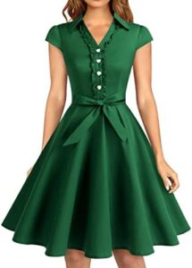 Wedtrend Women’s 1950s Retro Rockabilly Dress Cap Sleeve Vintage Swing Dress