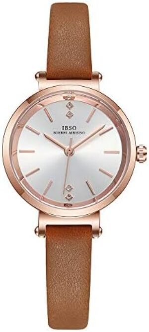 Women Watches Leather Strap Round Case Analog Fashion Ladies Watch Wrist Watches