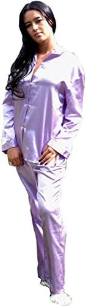 Women's Brushed Back Satin Long Pajama Set #2060