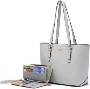YZAOLL Purses for Women Faux Leather Medium Large Tote Satchel Shoulder Purse Handbag Wallet set