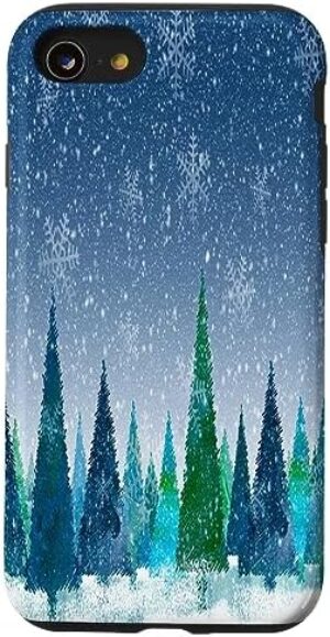 iPhone SE (2020) / 7 / 8 Winter Trees Holiday Snowflakes Snow Seasonal Case