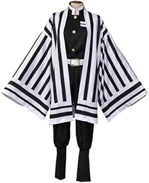 miccostumes Men's Stripe Pattern Cosplay Costume Kimono Uniform Outfit