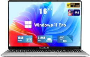 16 Inch Gaming Laptop, Laptop Computer 2025 Windows 11 Pro, 16GB RAM 512GB SSD, Intel 12th Gen N95 Processor(up to 3.4GHz), Backlit Keyboard, Fingerprint Unlock, FHD 1920 * 1200