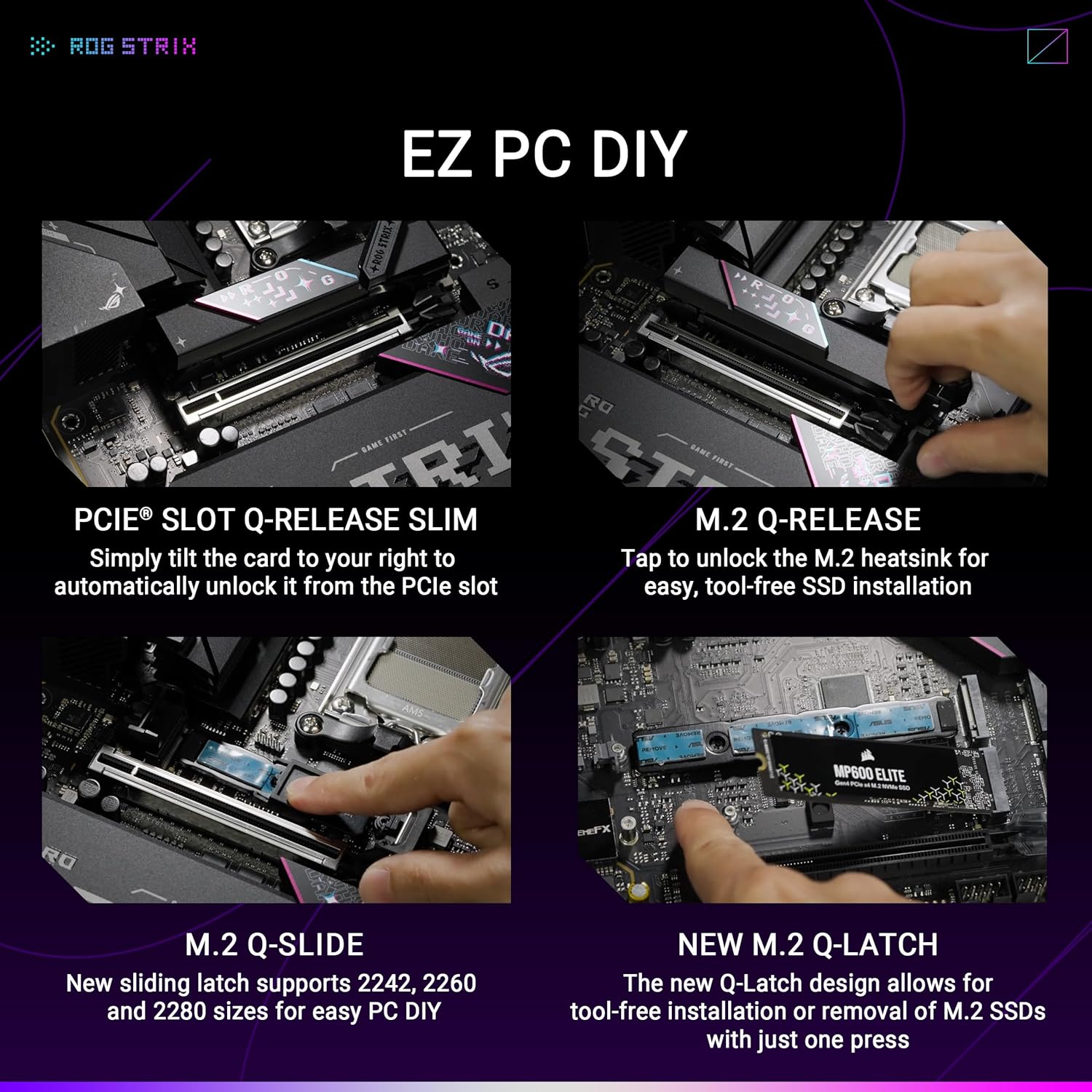 ASUS ROG Strix B850-E Gaming WiFi AMD AM5 B850 ATX Motherboard 16+2+2 Stages, Dynamic OC, Core Flex, DDR5 w/AEMP, WiFi 7, 5X M.2, 5G LAN, PCIe® 5.0, USB4®, USB 20Gbps Type-C®, AI OC, AI Networking - Image 5