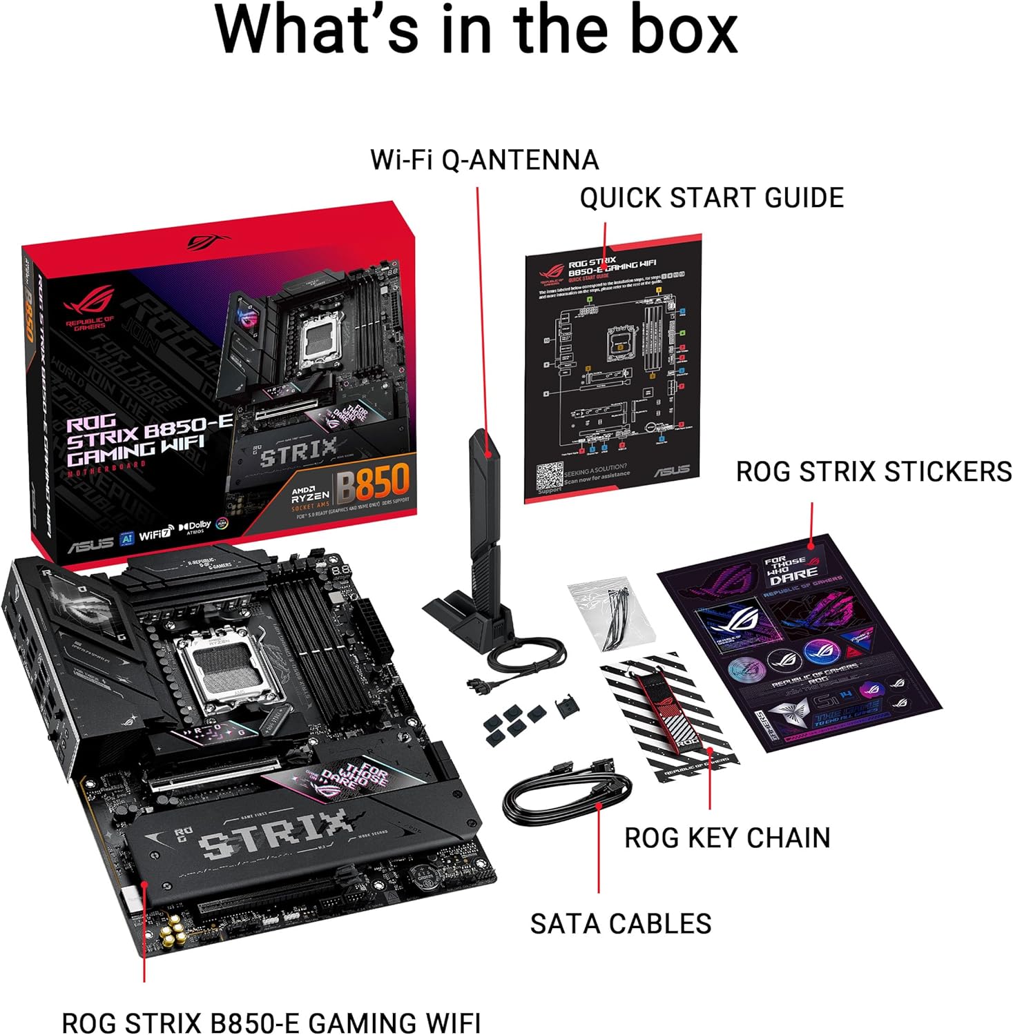 ASUS ROG Strix B850-E Gaming WiFi AMD AM5 B850 ATX Motherboard 16+2+2 Stages, Dynamic OC, Core Flex, DDR5 w/AEMP, WiFi 7, 5X M.2, 5G LAN, PCIe® 5.0, USB4®, USB 20Gbps Type-C®, AI OC, AI Networking - Image 6