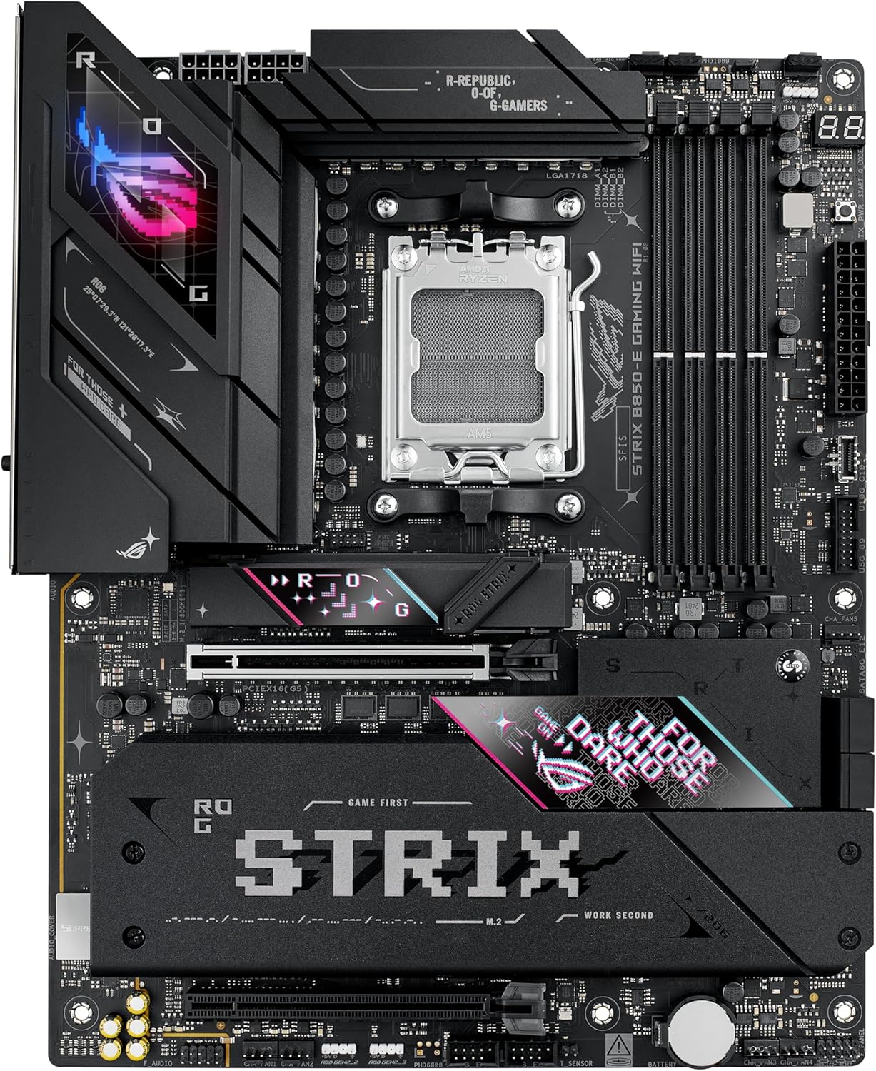 ASUS ROG Strix B850-E Gaming WiFi AMD AM5 B850 ATX Motherboard 16+2+2 Stages, Dynamic OC, Core Flex, DDR5 w/AEMP, WiFi 7, 5X M.2, 5G LAN, PCIe® 5.0, USB4®, USB 20Gbps Type-C®, AI OC, AI Networking - Image 7