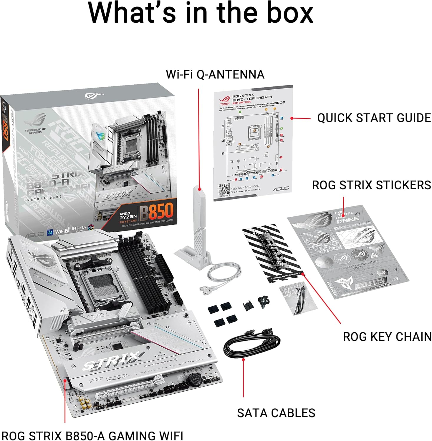 ASUS ROG Strix B850-A Gaming WiFi AMD AM5 B850 ATX Motherboard 14+2+2 Power Stages, DDR5 AEMP, 2.5G LAN, WiFi 7 with Q-Antenna, 4X M.2, PCIe® 5.0, USB 20Gbps Type-C, AI Networking II, ASUS AI Advisor - Image 6