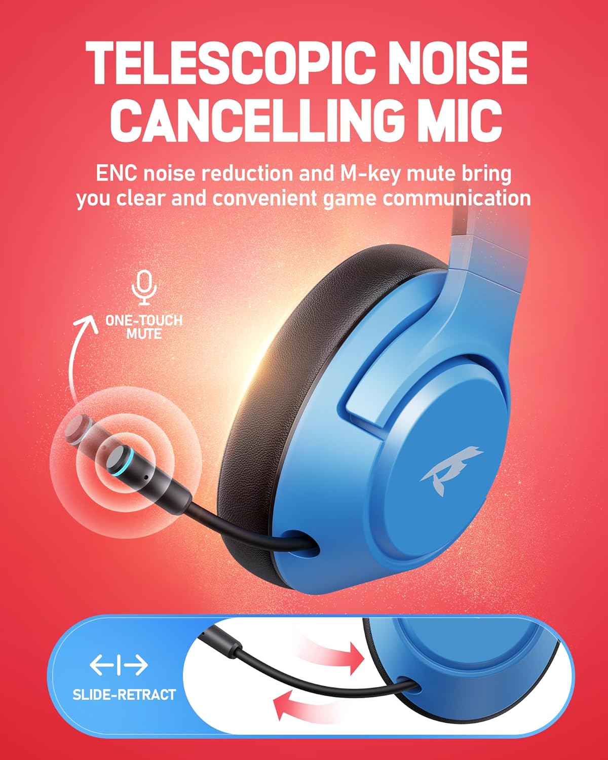 CG-01 2.4Ghz Wireless Gaming Headset for Nintendo Switch丨OLED丨Lite, Bluetooth 5.4 Gaming Headphones with Noise Cancelling Microphone, 40Hr Battery, USB & Type-C Connector for PS5, PS4, PC, Laptop, Mac - Image 6