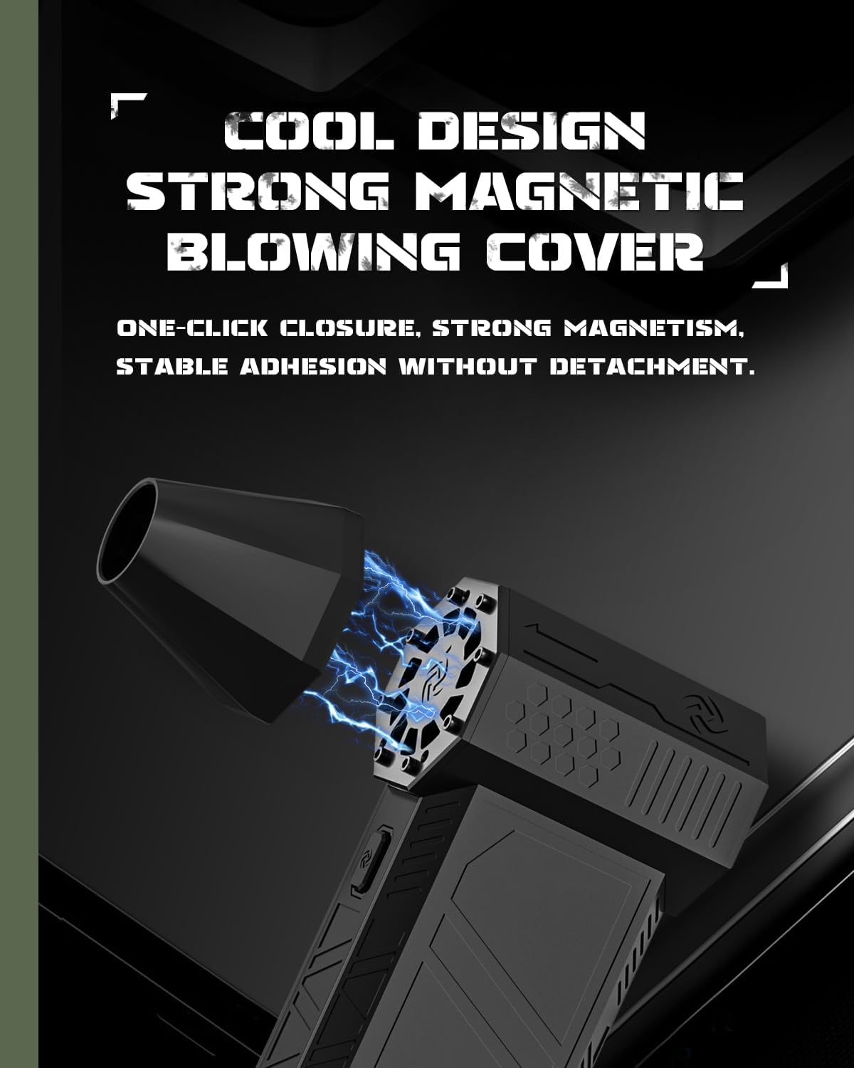 EUKI Compressed Air Duster-150000RPM Electric Air Duster, Cordless Rechargeable High-Speed Air Blower, 3-Gear Adjustable Jet Dry Blower for Keyboard, PC, Car, Air Bed and Home Cleaning, Black - Image 6