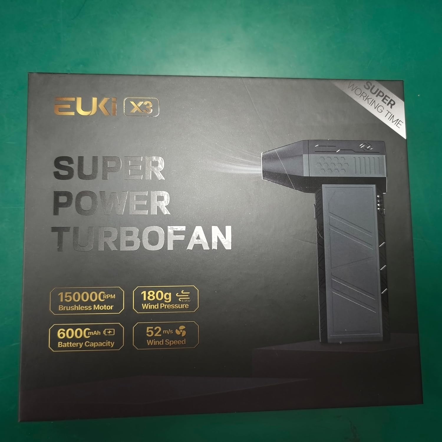 EUKI Compressed Air Duster-150000RPM Electric Air Duster, Cordless Rechargeable High-Speed Air Blower, 3-Gear Adjustable Jet Dry Blower for Keyboard, PC, Car, Air Bed and Home Cleaning, Black - Image 9