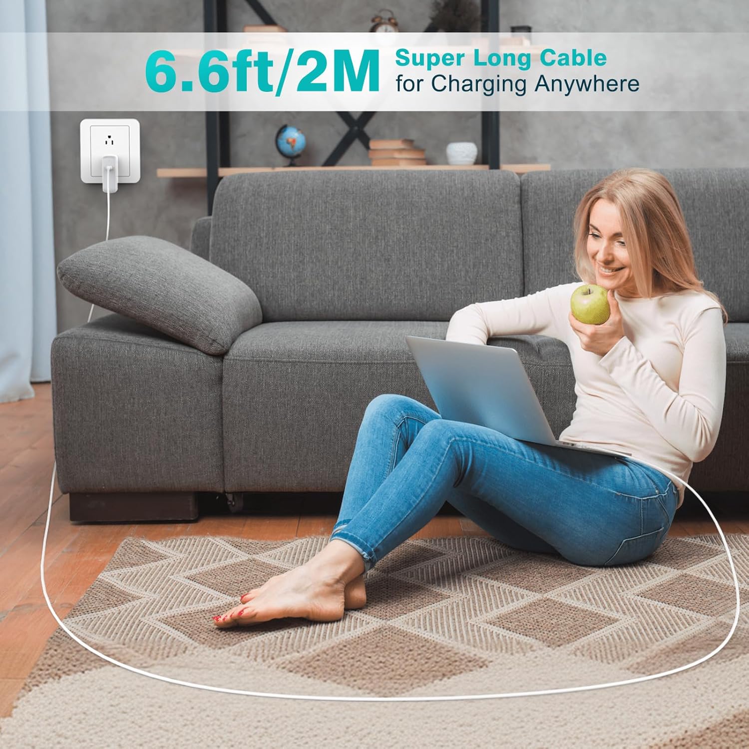 240W USB C to USB C Cable 6.6ft, USB-C Charger Cord Type C Fast Charging for MacBook Pro MacBook Air Charger, iPad Pro 13 12.9 11 inch, iPad Air 5 4, Mini 6, iPhone 15/15Pro, Pixel - Image 7
