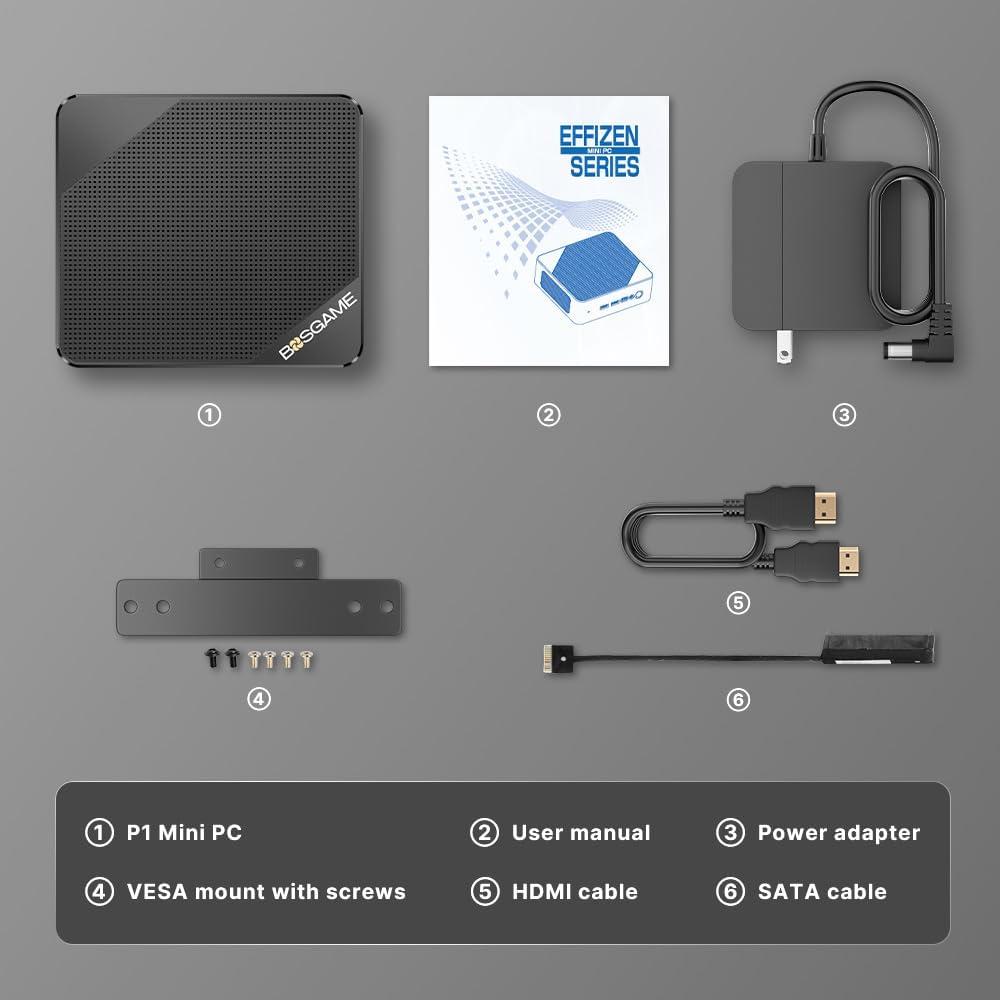 P4 Light Gaming Mini PC Ryzen 7 5700U 32GB RAM 1TB SSD Winodws 11 Pro Triple 4K 60HZ Displays Desktop Computers, Support PS3 Emulator Micro PC, HDMI+DP+Type-C, WiFi 6E, BT5.2, Dual 2.5GbE LAN - Image 6