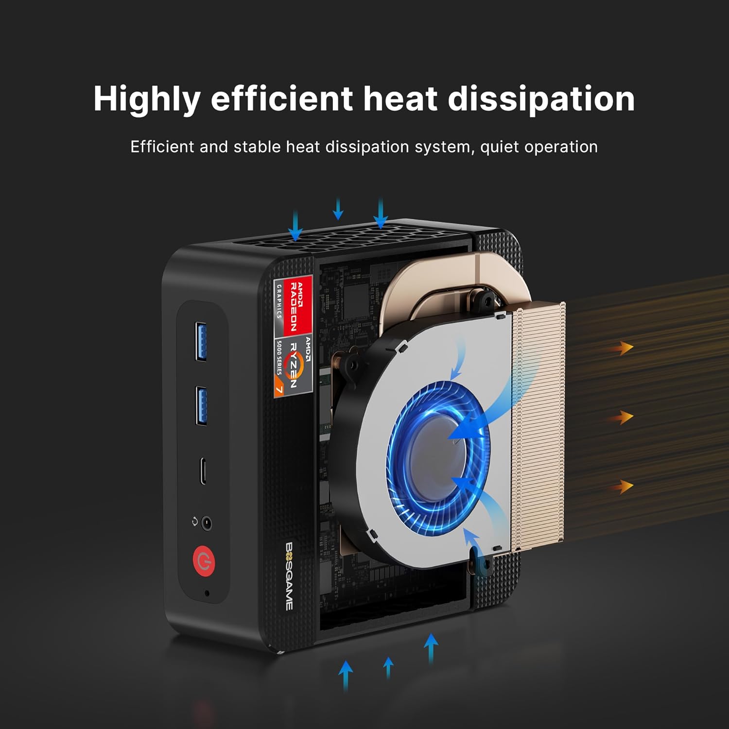 P4 Light Gaming Mini PC Ryzen 7 5700U 32GB RAM 1TB SSD Winodws 11 Pro Triple 4K 60HZ Displays Desktop Computers, Support PS3 Emulator Micro PC, HDMI+DP+Type-C, WiFi 6E, BT5.2, Dual 2.5GbE LAN - Image 9