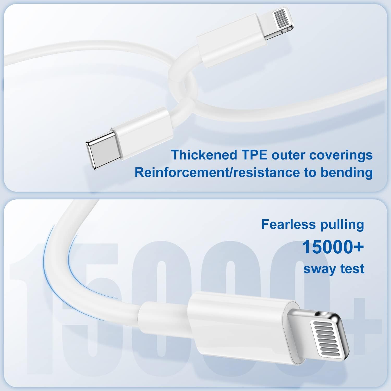 [ Apple Certified ] iPhone Fast Charger Cable Long, 10ft USB C to Lightning Cable, iPhone Type C Charging Cord Wire for Apple iPhone 14 Pro Max/14 Pro/13 Pro/12 Mini/12/11/X/XS/XR/8 Plus/7/6/5S/iPad - Image 5