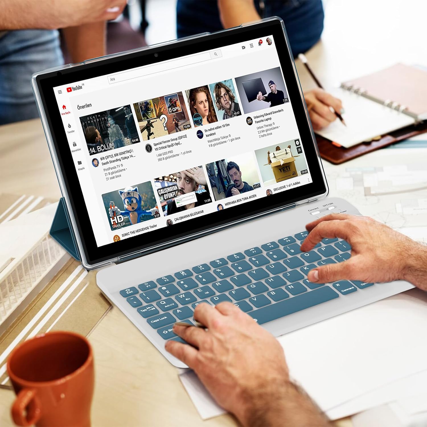 Android 13 Tablet 10 Inch, 12GB RAM+128GB ROM/1TB Expandable Tablet, 2 in 1 Tablets with Keyboard Case Mouse Stylus, 2.0GHz Quad-core CPU, 1280*800 IPS HD Screen, 5G WiFi6 BT 5.0, 8MP Camera Tablet PC - Image 3