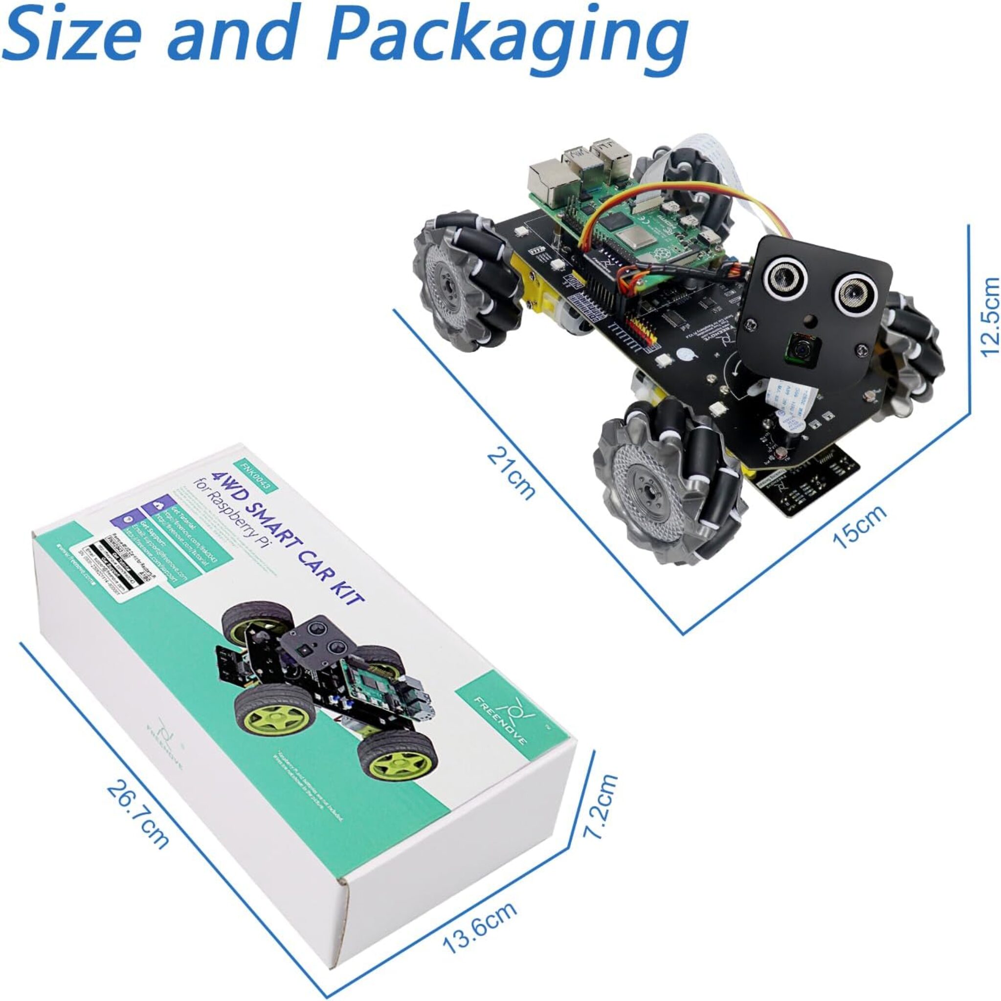 Freenove Mecanum Wheel Car Kit for Raspberry Pi 5 4 B 3 B+ Zero 2 W ...