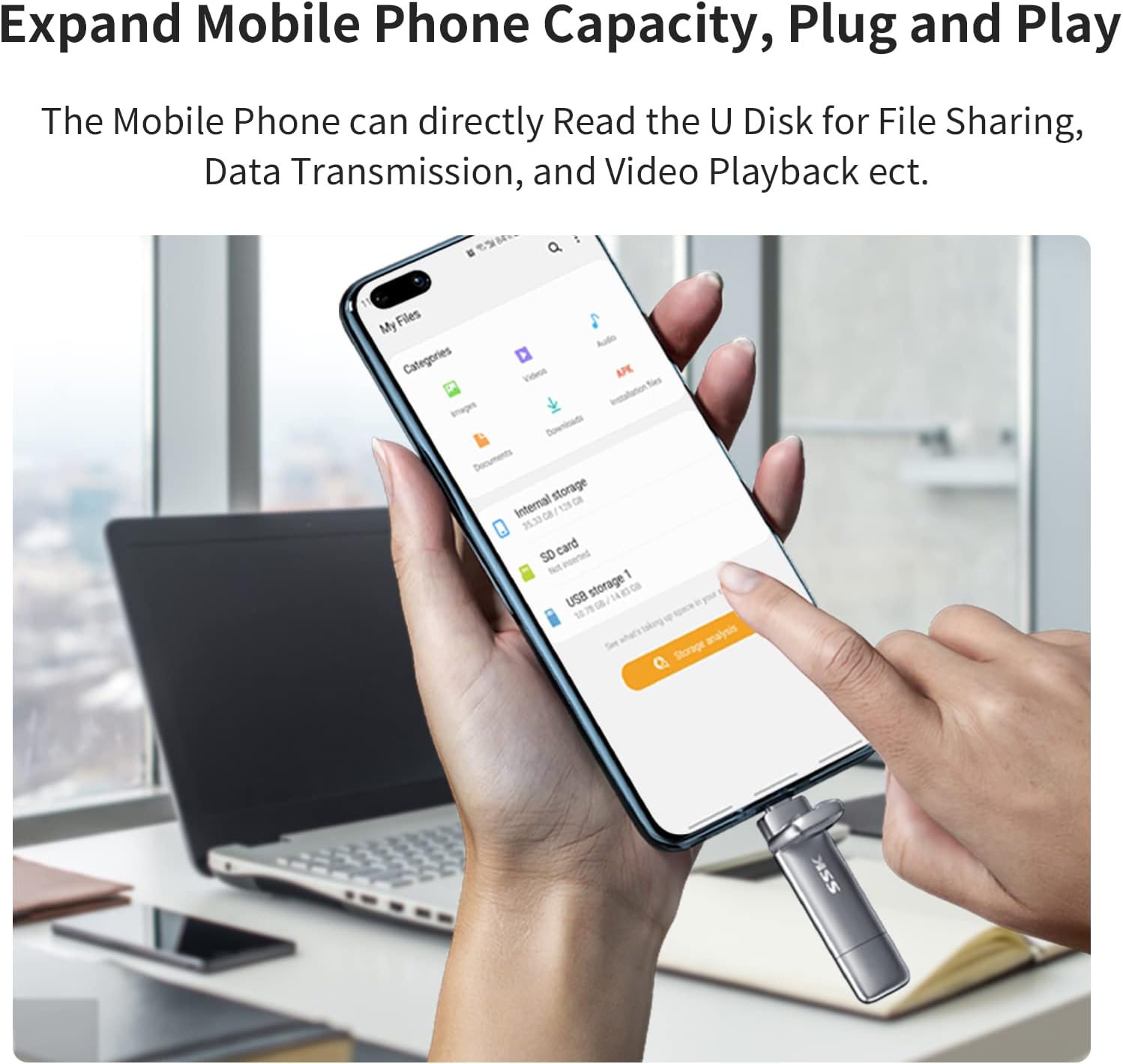 SSK 1TB USB C Thumb Drive up to 1000MB/s,Fast USB C Flash Dual Drive,External SSD Flash Drive Type C+USB A 3.2 Gen 2 Flash Drive,USB C Memory Stick for iPhone 15/PS4/Android Phone/Tablet/Windows/Mac - Image 6