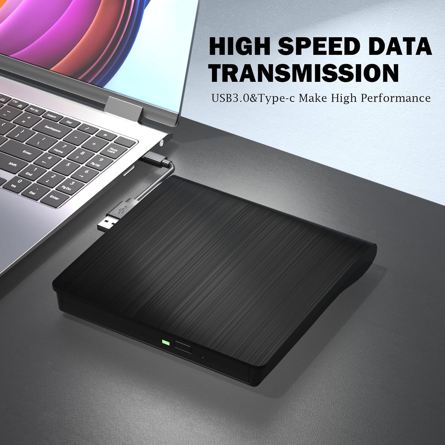 wintale External Bluray DVD Drive,Portable 3D Bluray External DVD Drive with USB 3.0 and Type-C Dual Port, External Blu Ray Player Suitable for Windows XP/7/8/10/11 MacOS for PC Mac - Image 6