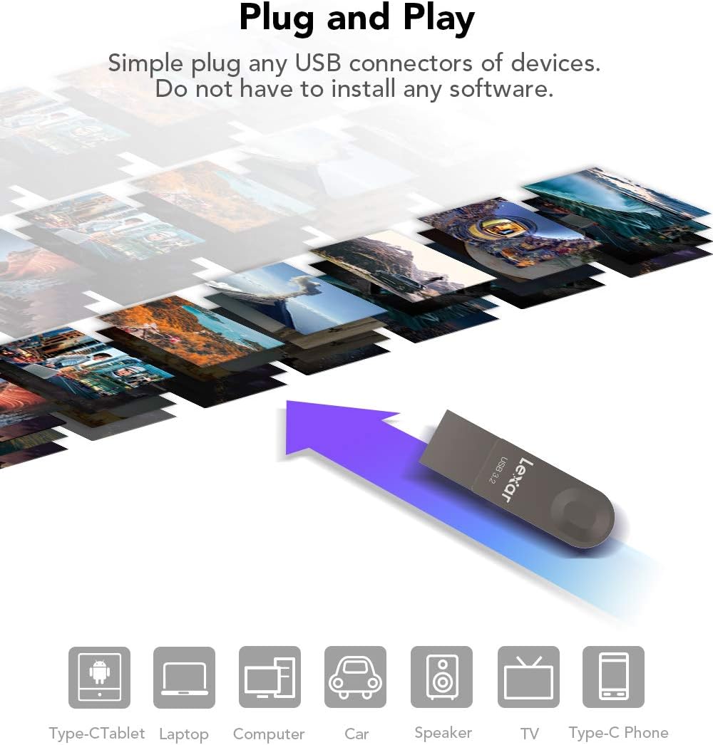 Lexar E32C 128GB Type-C USB Flash Drive, USB-A&USB-C 3.2 Gen 1 Dual Drive OTG 100MB/s Read, Thumb Drive Swivel Design Jump Drive for USB 3.0/2.0, Memory Stick for Android Smartphone, Laptop, PC - Image 3