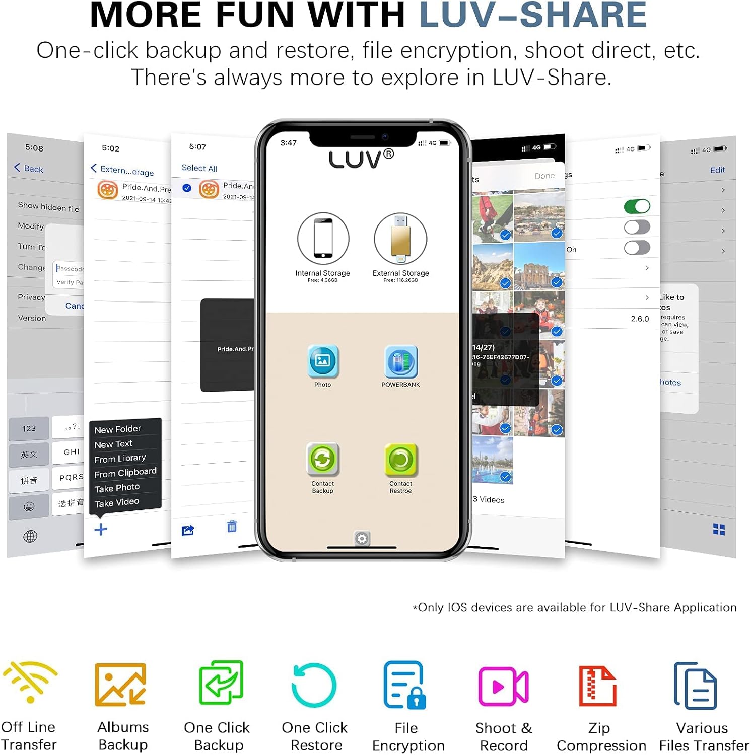 Thumb Drive for iPhone 512GB, 4 in 1 USB Type C Memory Stick, Photo Stick External Storage Flash Drive for iPhone iPad Android Computer, Sky Blue - Image 7