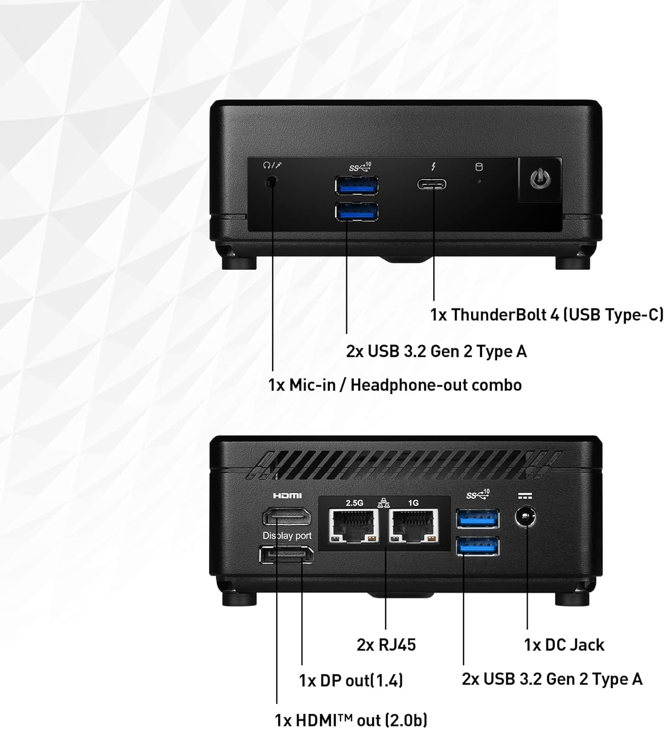MSI Cubi 5 Barebones Mini PC: Intel Core i3-1215U, WiFi 6E, BT 5.2, Thunderbolt Type-C, Dual Display, Energy Efficient, Black: 12M-086BUS - Image 6