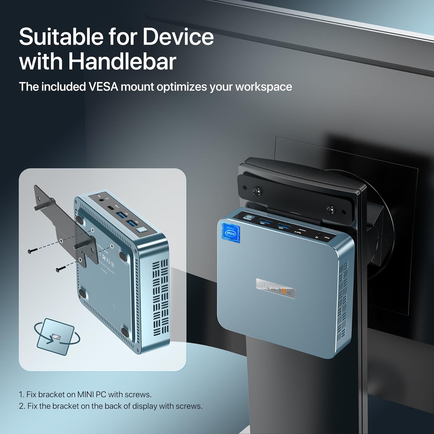 PELADN N95 Mini PC, Intel 12th Gen Alder Lake- N95(up to 3.4GHz), 16GB DDR4 3200Mhz RAM 512GB M.2 PCIe SSD, Desktop Computer Support 4K Dual Display/USB3.2/WiFi 5/BT4.2 - Image 6