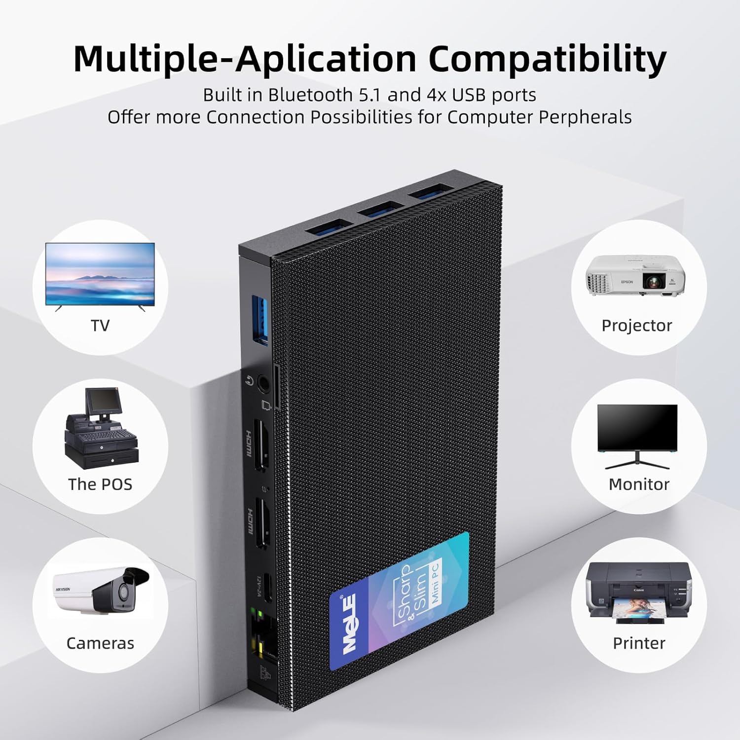 MeLE Quieter2Q Fanless Mini PC, Celeron J4125 8GB 128GB Micro Computer, Small Desktop with Gigabit Ethernet PXE Dual HDMI 4K Unlock BIOS on Industrial Astrophotography Webcast Office - Image 3