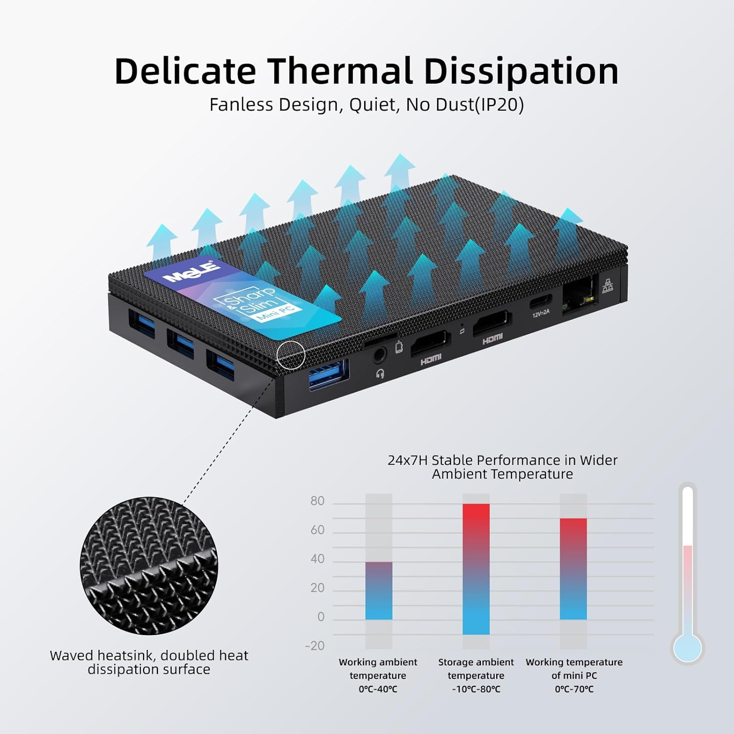 MeLE Quieter2Q Fanless Mini PC, Celeron J4125 8GB 128GB Micro Computer, Small Desktop with Gigabit Ethernet PXE Dual HDMI 4K Unlock BIOS on Industrial Astrophotography Webcast Office - Image 6